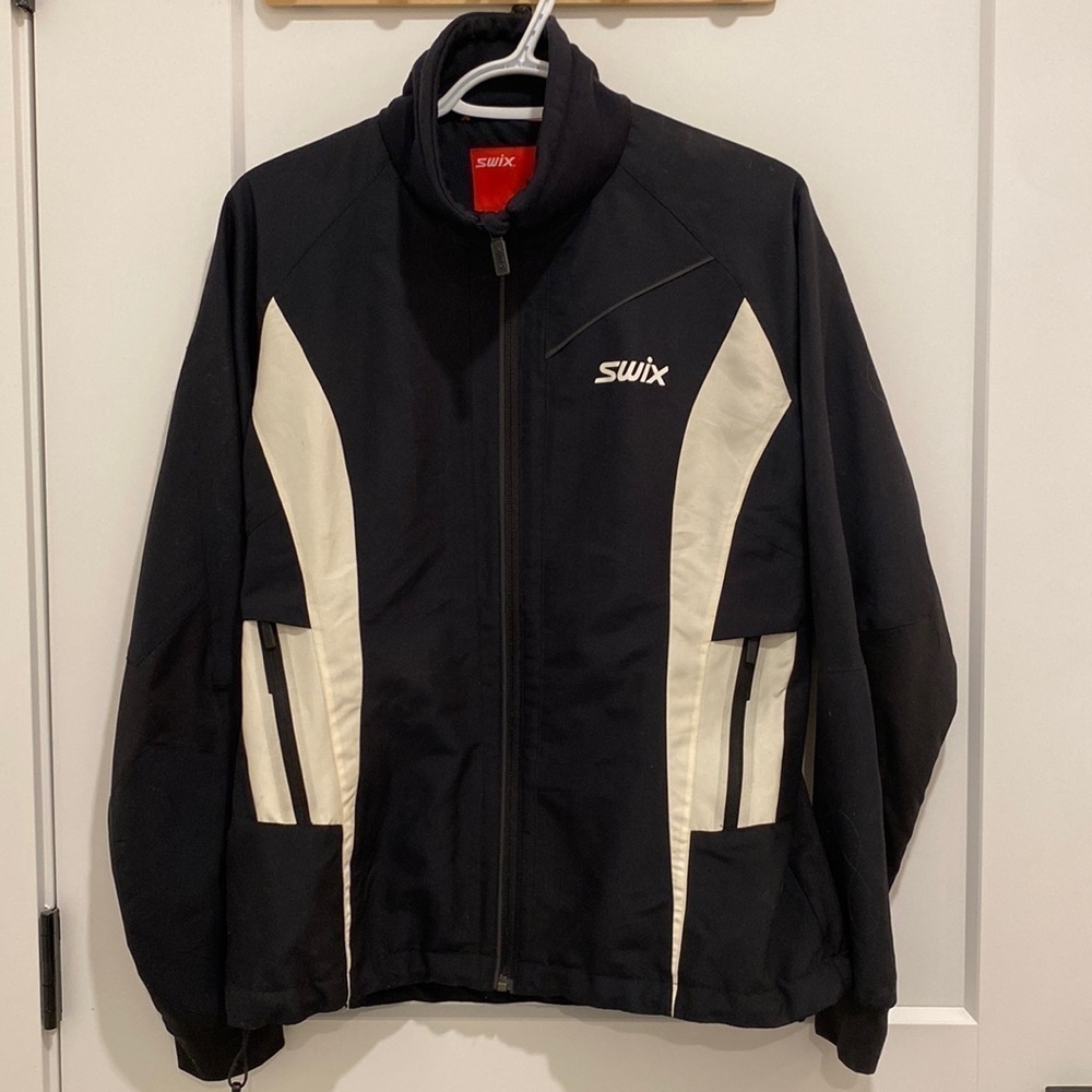 Swix Active Long Sleeve Windbreaker Lightweight Jacket Womens Large Black Spring